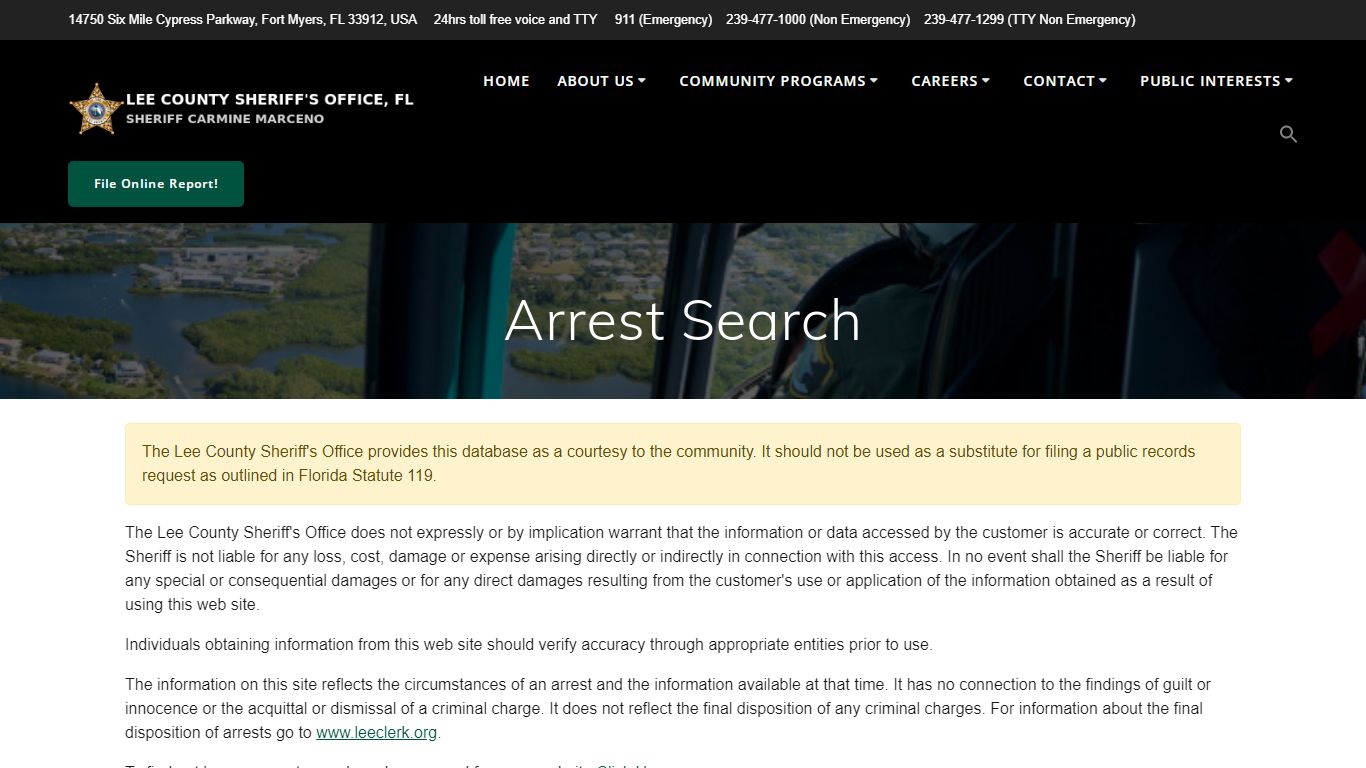 Arrest Search – Lee County Sheriff's Office